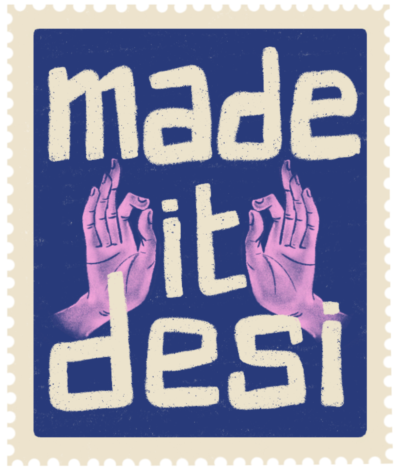 made it desi postage stamp